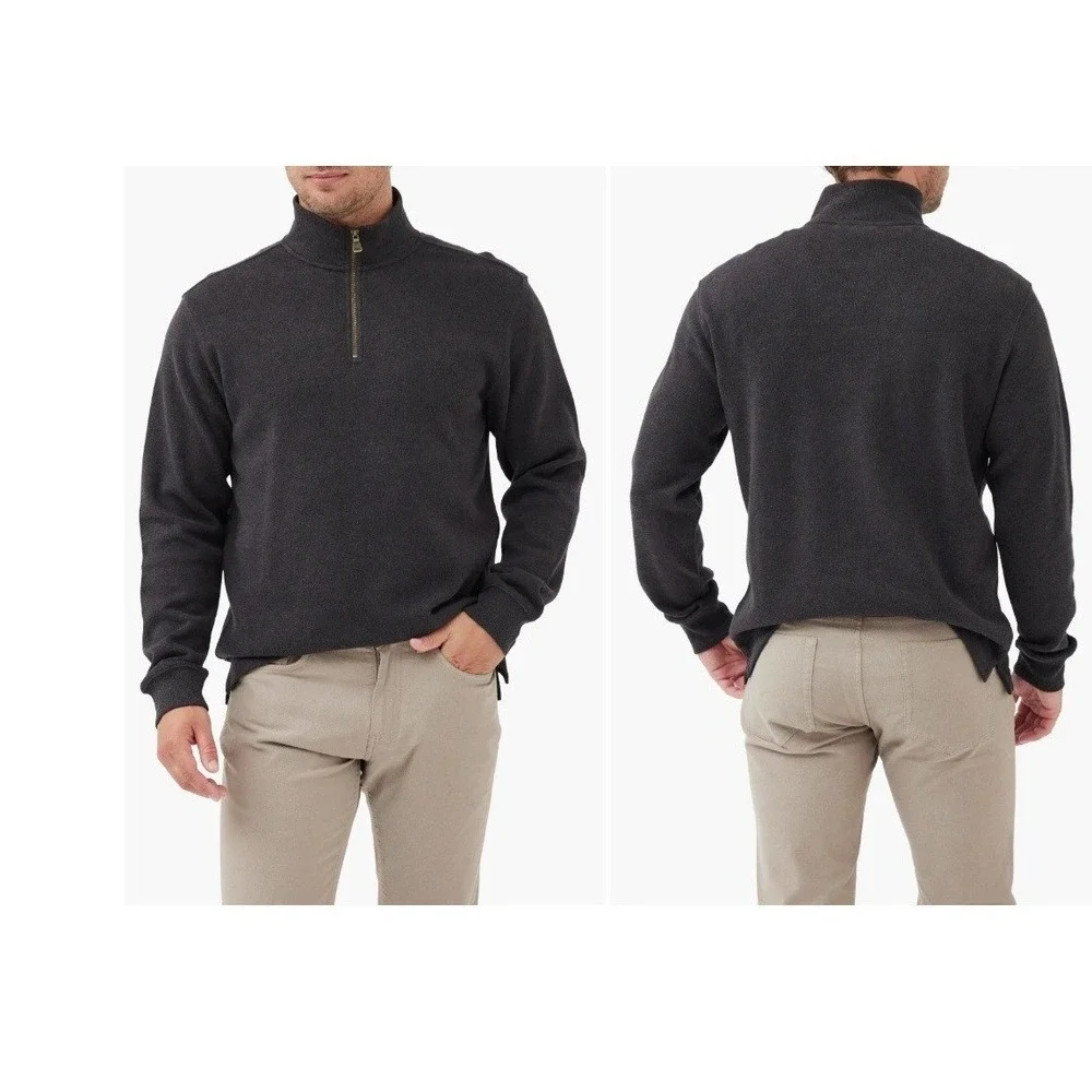 Rodd & Gunn Alton Ave Quarter Zip Pullover Sweatshirt Mens Medium Gray‎ Cotton